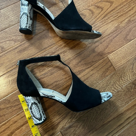 Antonio Melani Hilloray open toed dress heels leather suede snake print heel 9 - Picture 4 of 6
